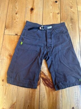 Men's Casual Dark Charcoal Shorts with Built-In Belt